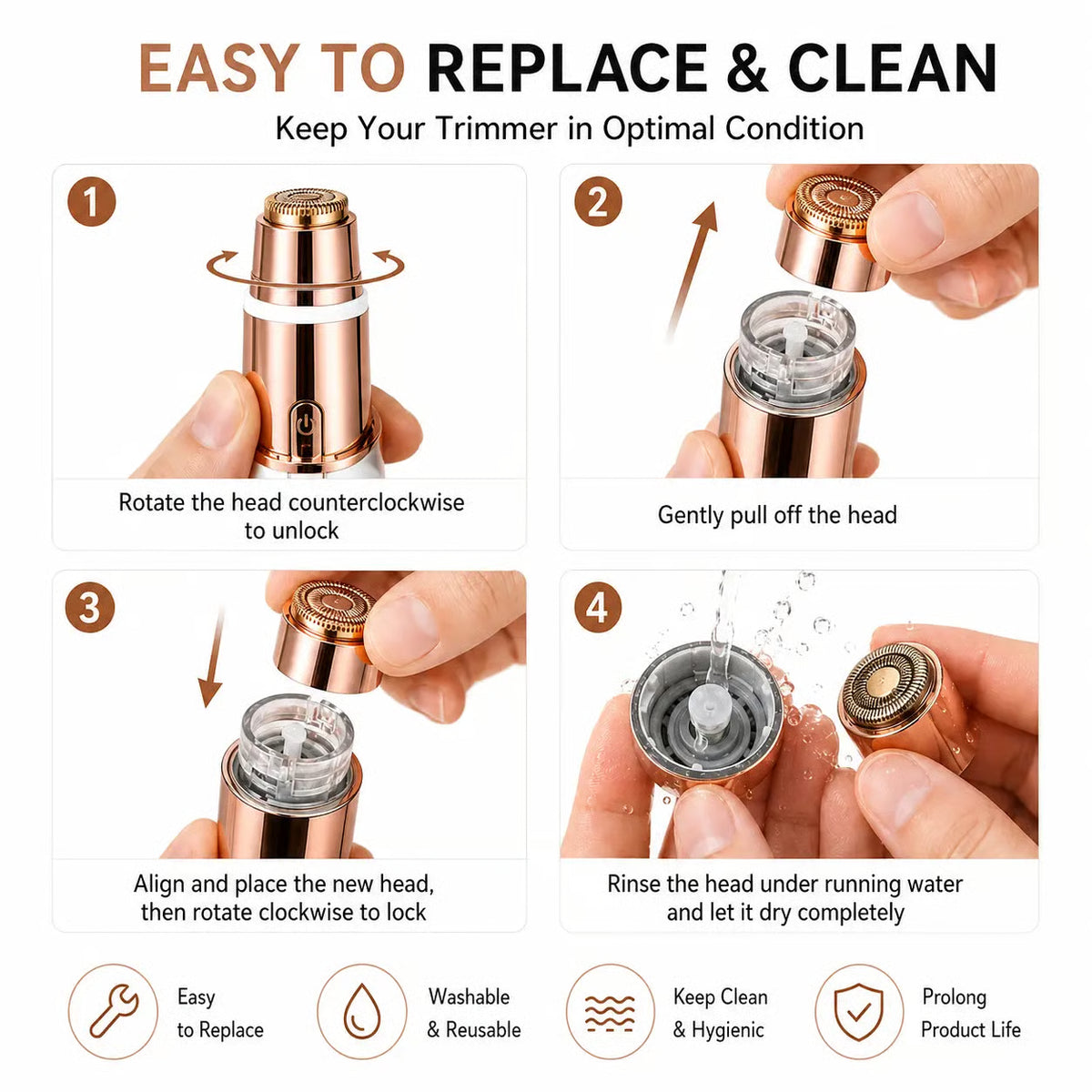 2-in-1 Rechargeable Eyebrow & Facial Hair Trimmer