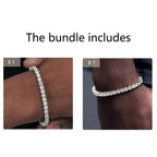 Iced Out Tennis Bracelet for Men – Round Cut CZ Hip Hop Jewelry