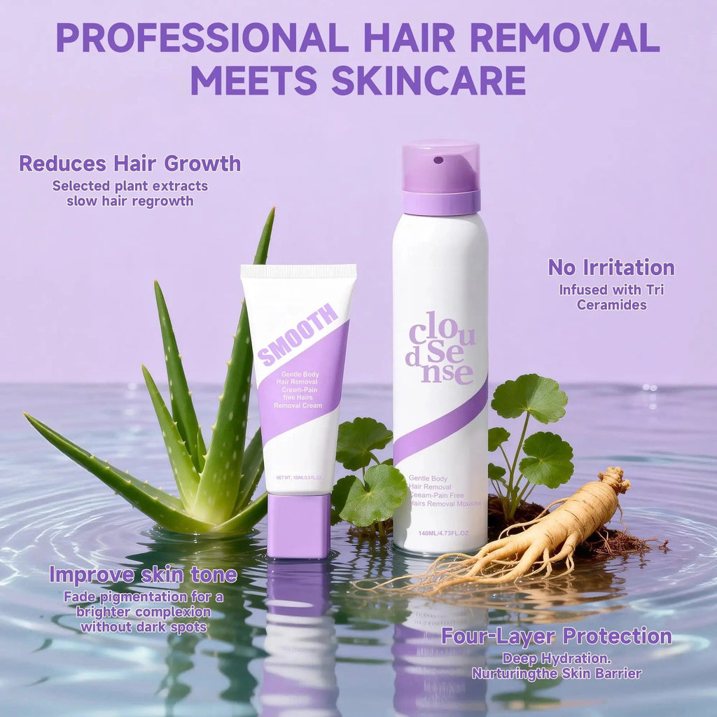 Gentle Hair Removal Mousse & Cream for Sensitive Skin