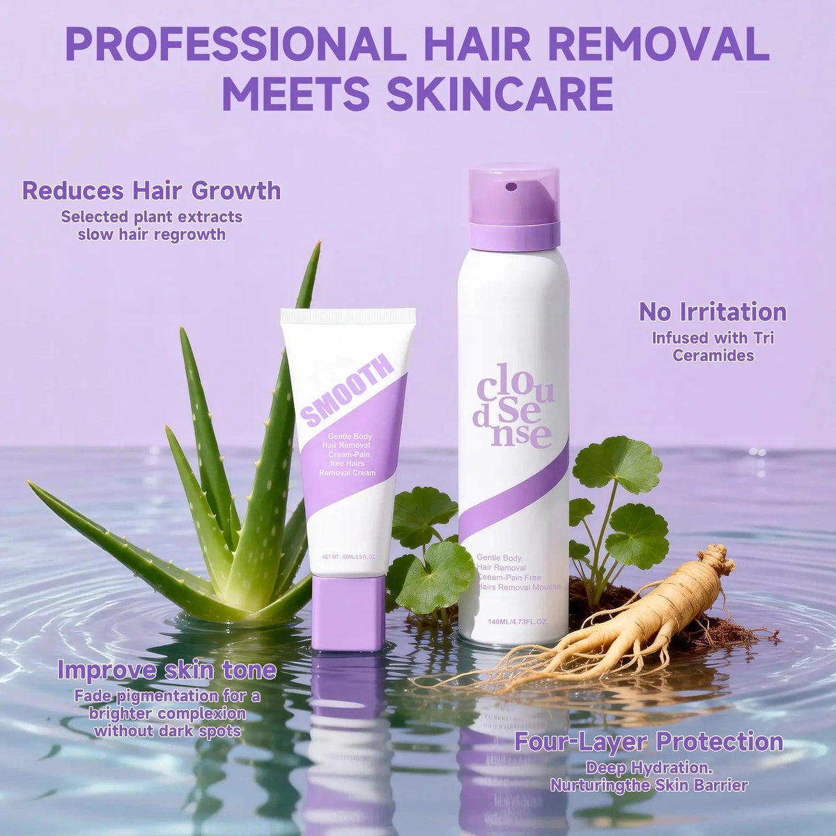 Gentle Hair Removal Mousse & Cream for Sensitive Skin