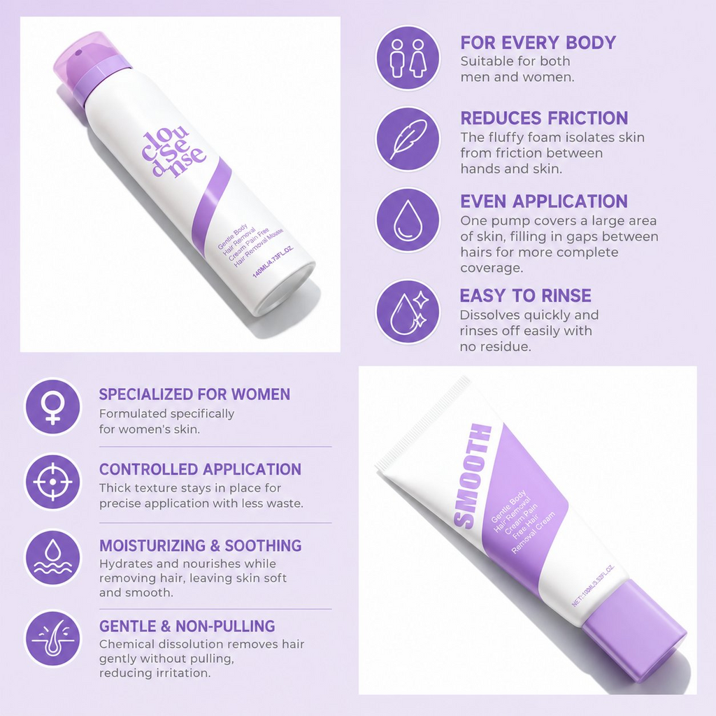 Gentle Hair Removal Mousse & Cream for Sensitive Skin