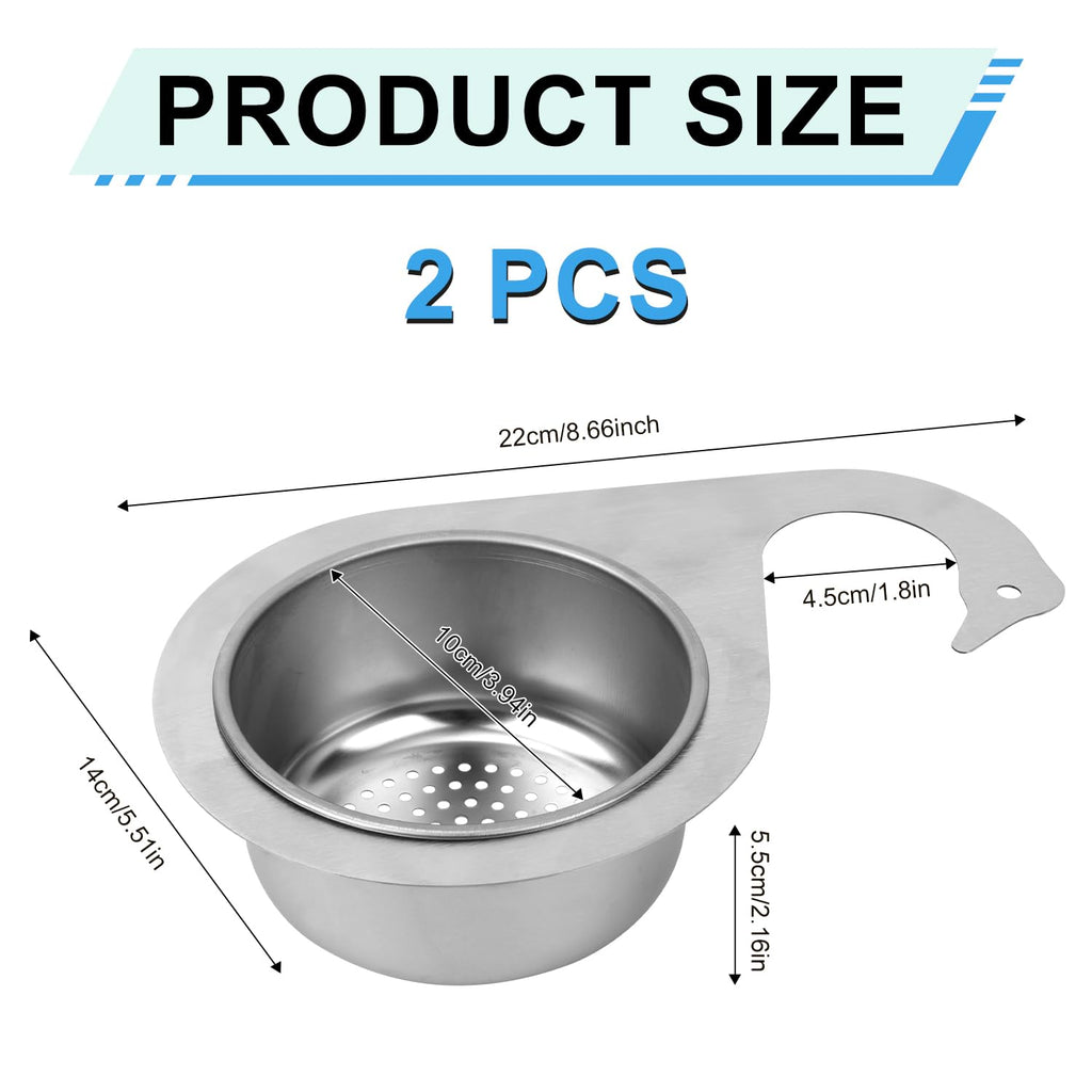 2-Piece Stainless Steel Faucet-Hanging Sink Strainer Baskets