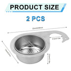2-Piece Stainless Steel Faucet-Hanging Sink Strainer Baskets