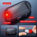 2-Pack Solar Car Alarm Warning Lights – Red & Blue Flashing LED Deterrent