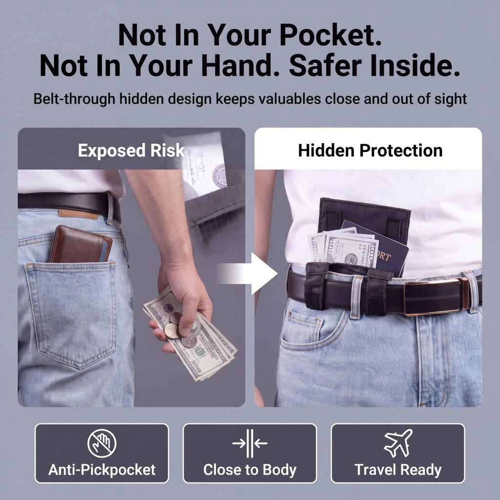Men’s Hidden Anti-Theft Travel Wallet