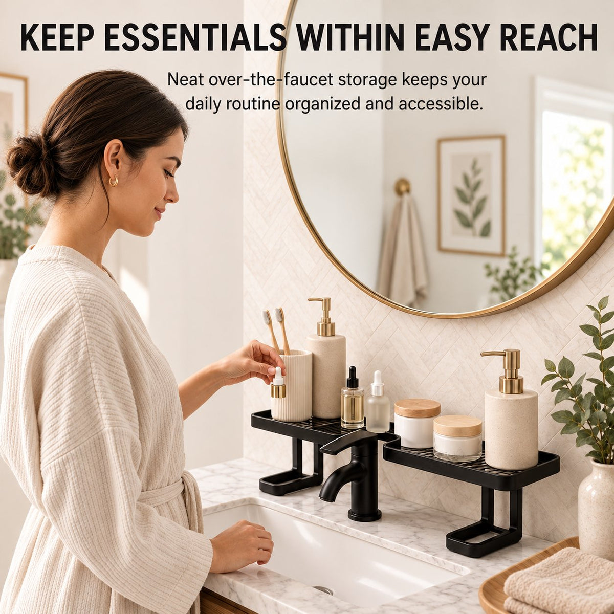 No-Drill Over-the-Faucet Sink Organizer Shelf