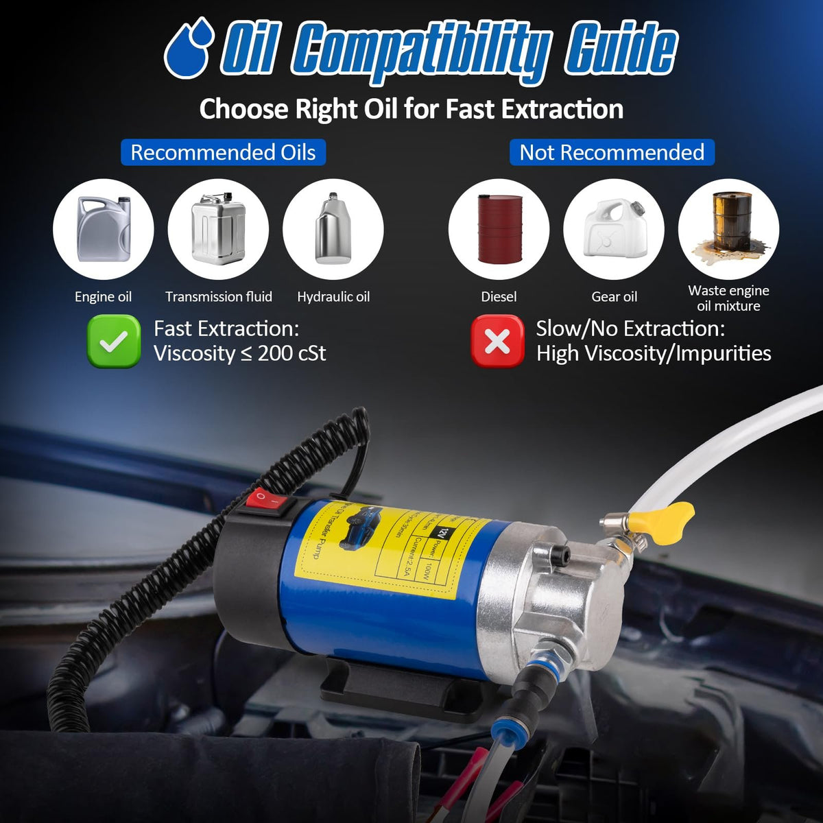 12V 100W Oil Extractor Pump