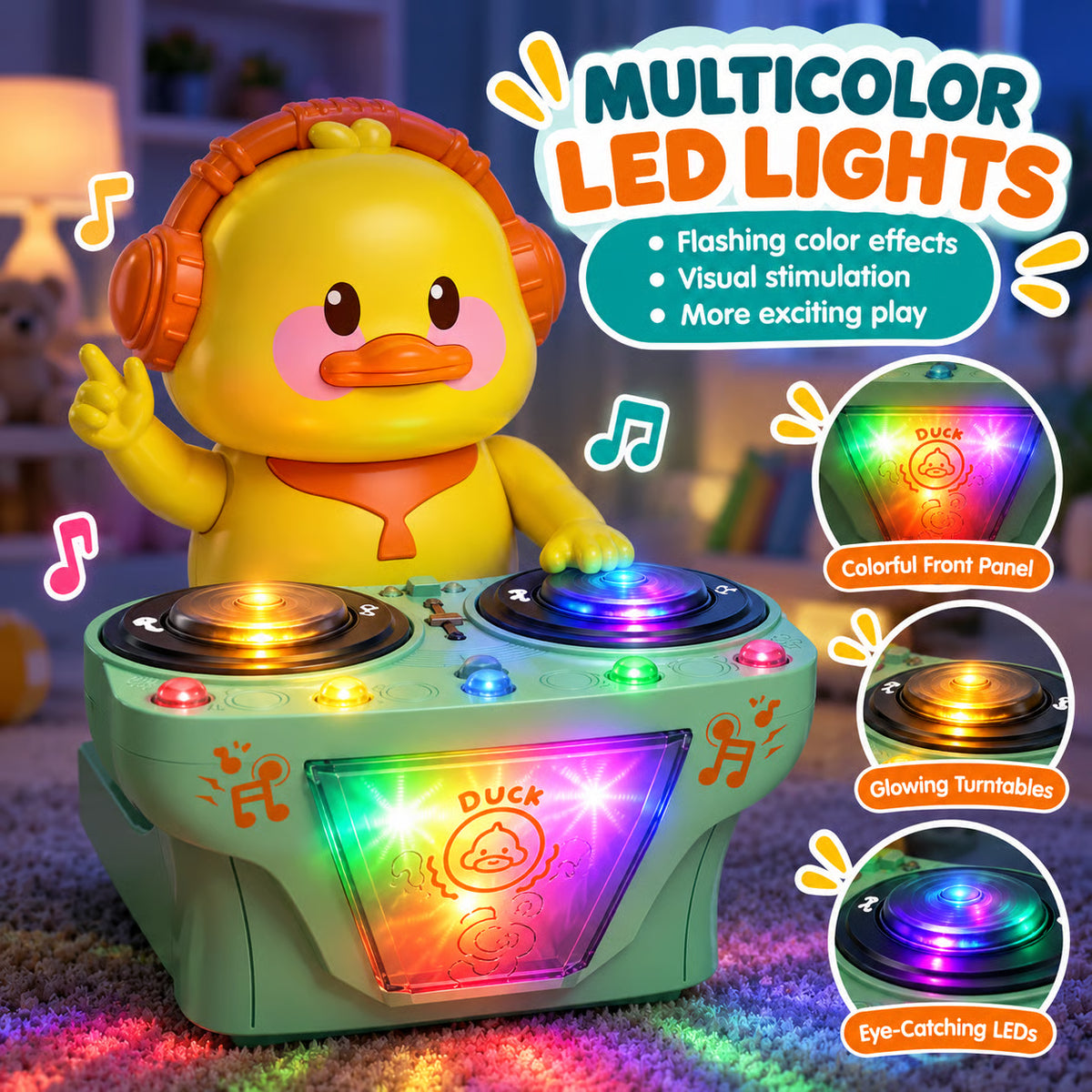 Musical DJ Toy for Toddlers – Duck or Pig Design