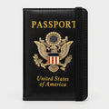 RFID Blocking Passport Holder & Travel Wallet with 3D Metal Eagle Badge
