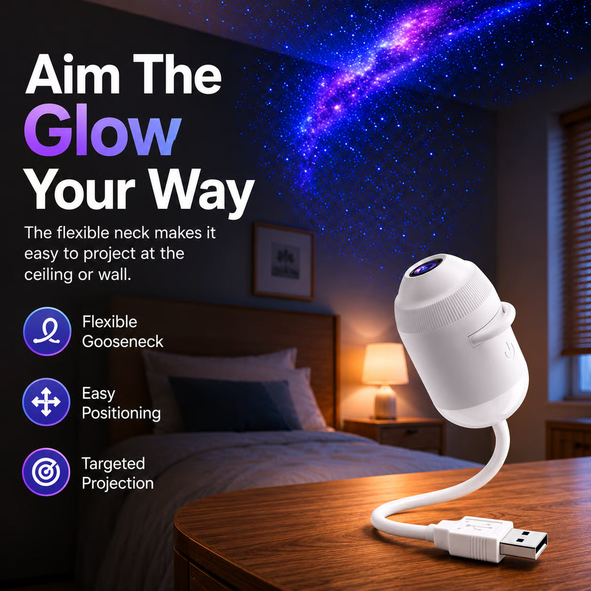 ✨ Plug-and-Play HD Star Projector