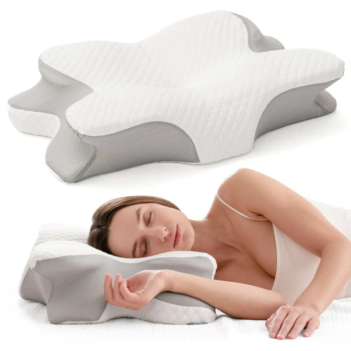Ergonomic Butterfly-Shaped Cervical Contour Pillow