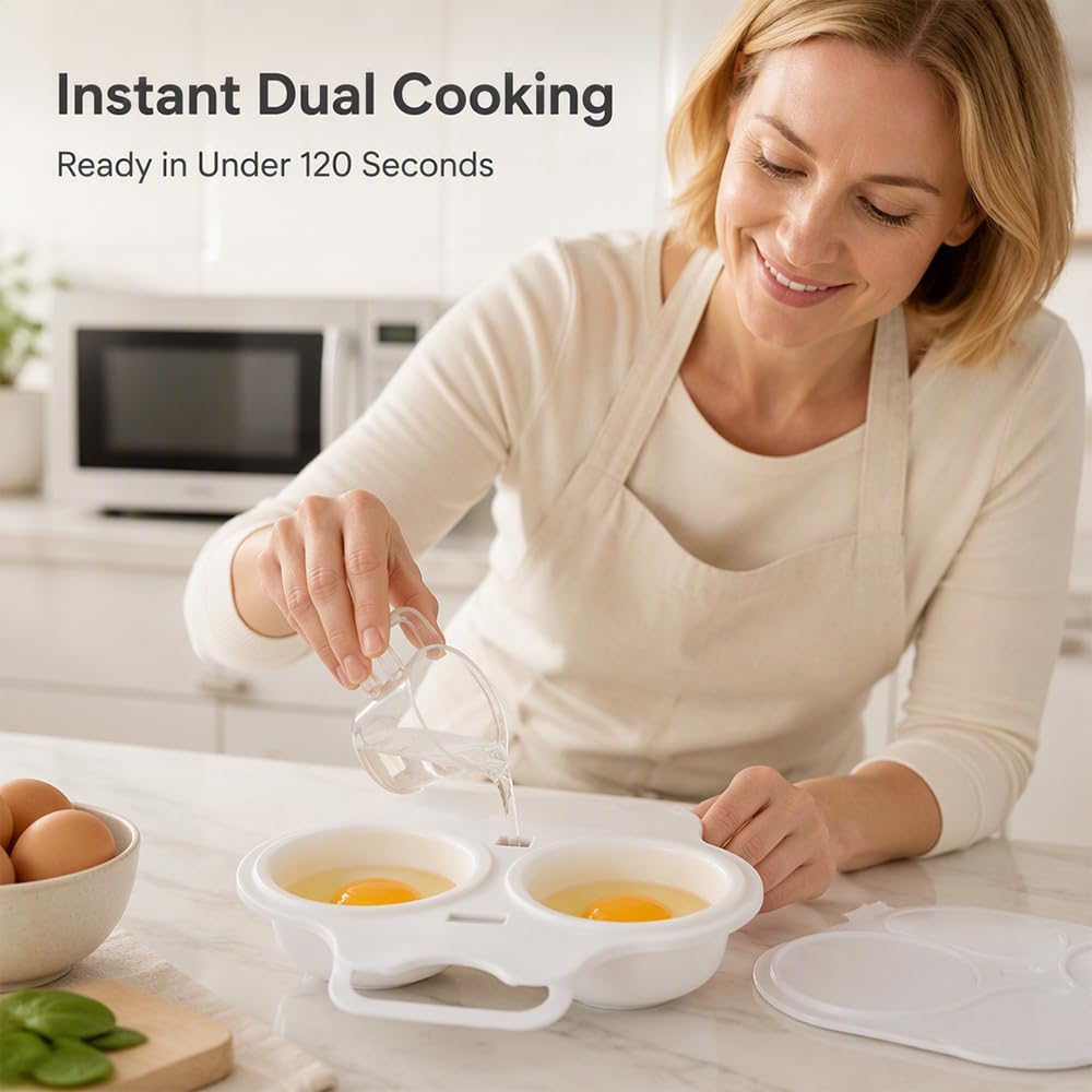 2-Minute Dual Egg Microwave Poacher