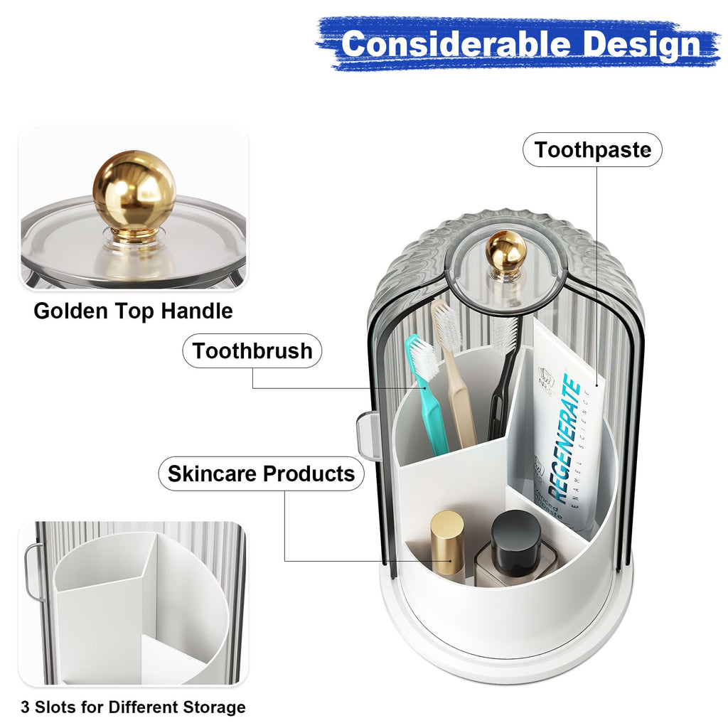 360° Rotating Toothbrush & Vanity Organizer