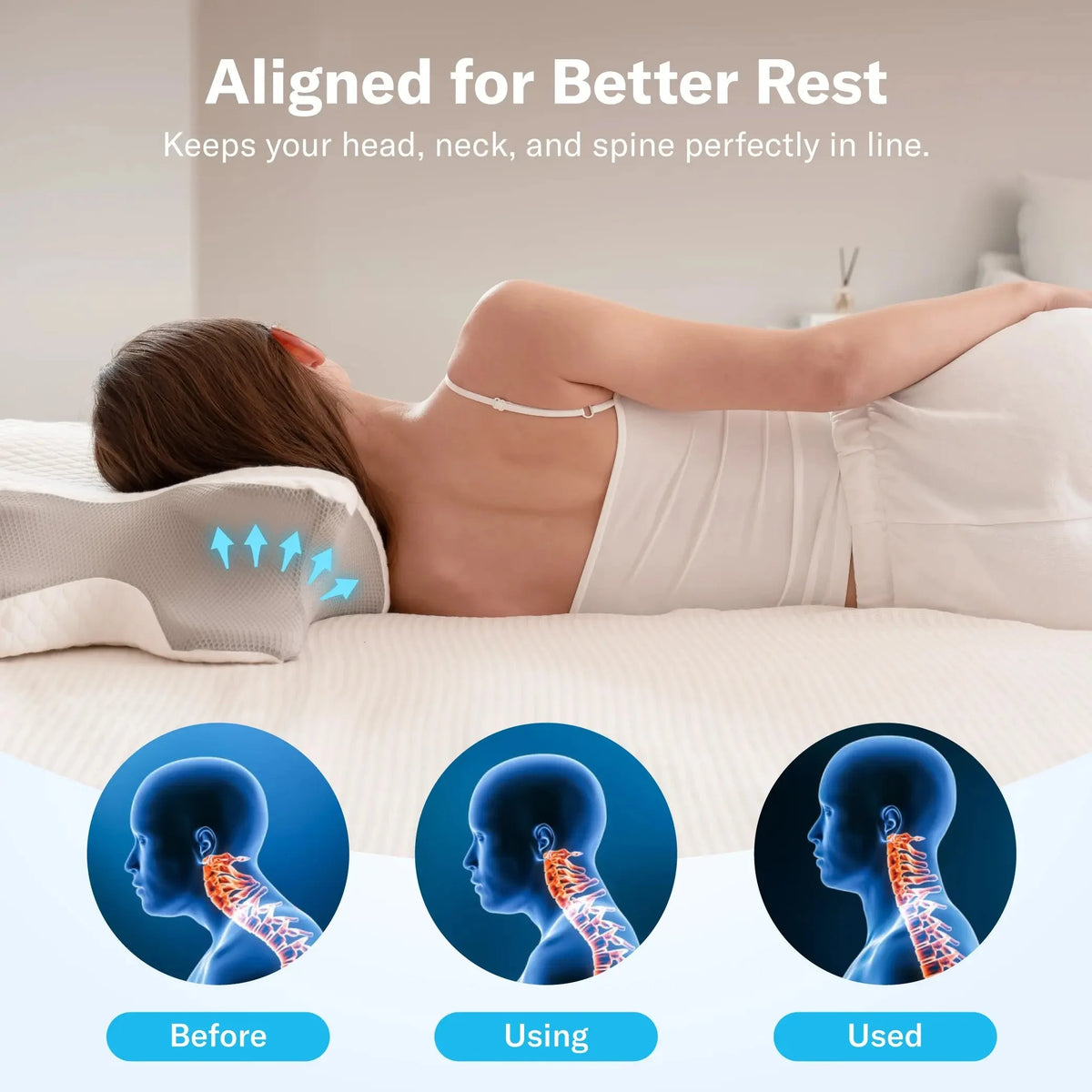 Ergonomic Butterfly-Shaped Cervical Contour Pillow