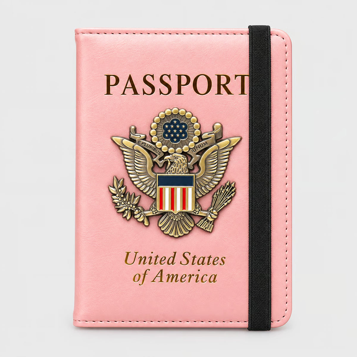 RFID Blocking Passport Holder & Travel Wallet with 3D Metal Eagle Badge