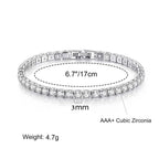Sparkly Cubic Zirconia Tennis Bracelet for Women