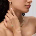 Four Leaf Clover Gold Hand Chain Bracelet