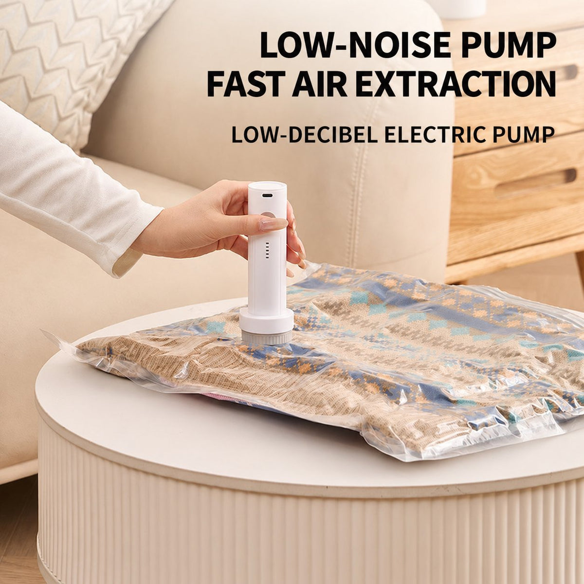 No More Loud Noise: Fast Air Compression-Quiet Electric Pump for Vacuum Storage Bags
