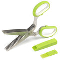 5-Blade Stainless Steel Herb Scissors with Cleaning Comb & Protective Cover
