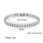 4-5mm Round Cubic Zirconia Classic Tennis Bracelet