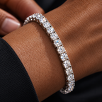 Iced Out Tennis Bracelet for Men – Round Cut CZ Hip Hop Jewelry