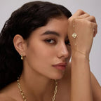Four Leaf Clover Gold Hand Chain Bracelet