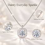 Silver Cushion-Cut Halo Cubic Zirconia Pendant Necklace