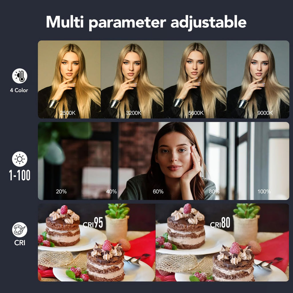 Foldable Magnetic Selfie Light with Mirror