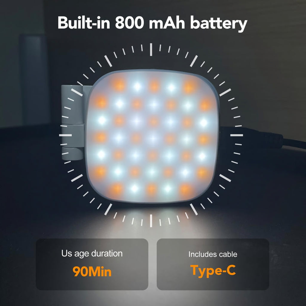 Foldable Magnetic Selfie Light with Mirror