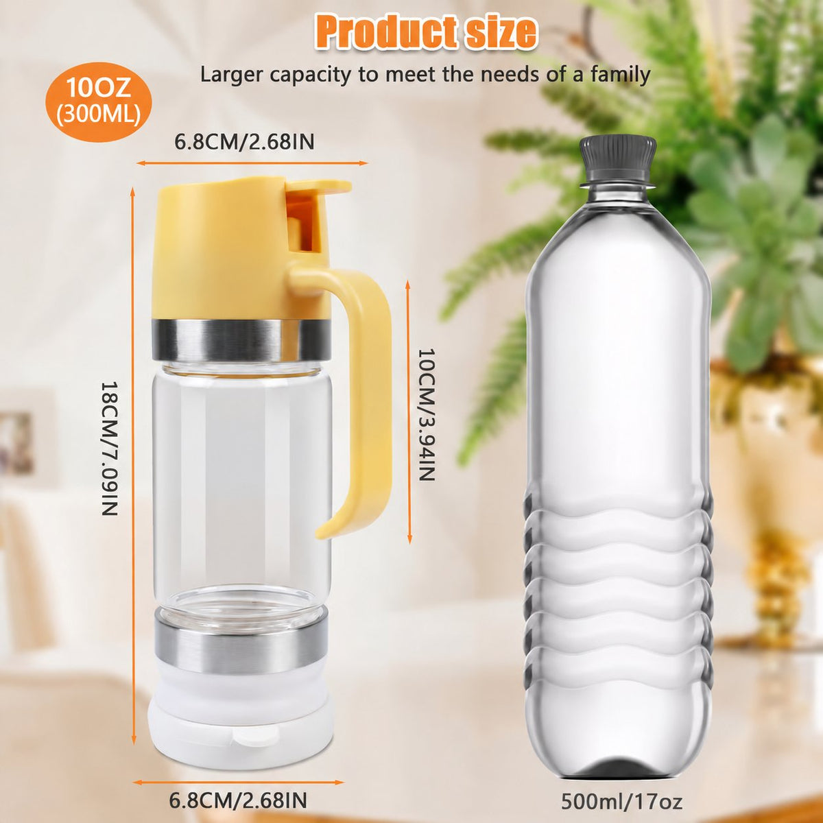 No-Drip Glass Honey & Syrup Dispenser with Stand