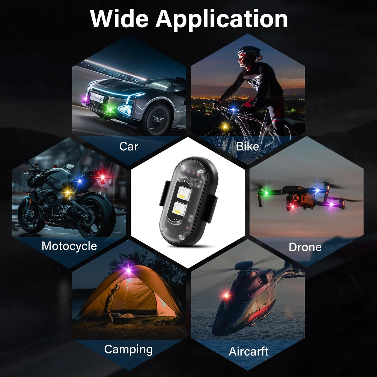 8-Color Wireless RGB Vehicle Interior Light Kit（8PCS）