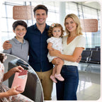 RFID-Blocking Family Passport Wallet with Zipper & Wrist Strap