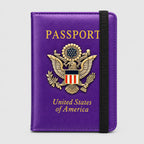 RFID Blocking Passport Holder & Travel Wallet with 3D Metal Eagle Badge