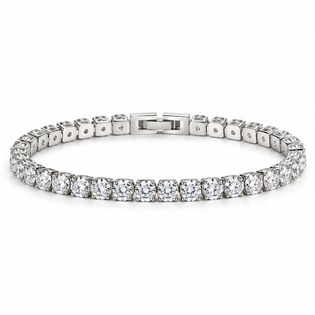 Iced Out Tennis Bracelet for Men – Round Cut CZ Hip Hop Jewelry