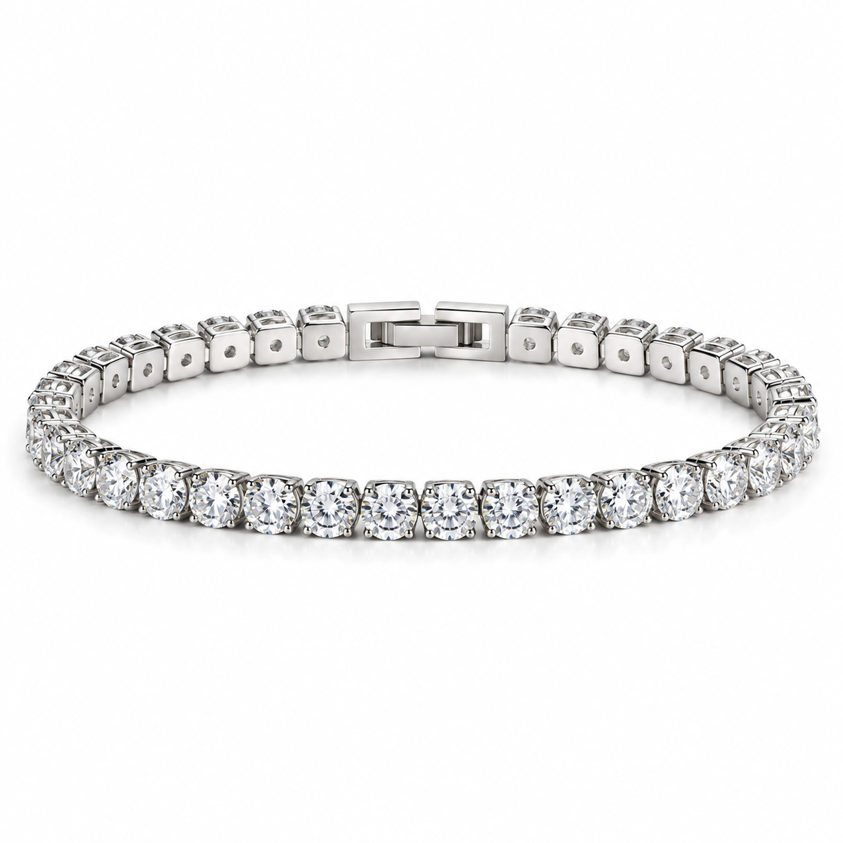 Iced Out Tennis Bracelet for Men – Round Cut CZ Hip Hop Jewelry