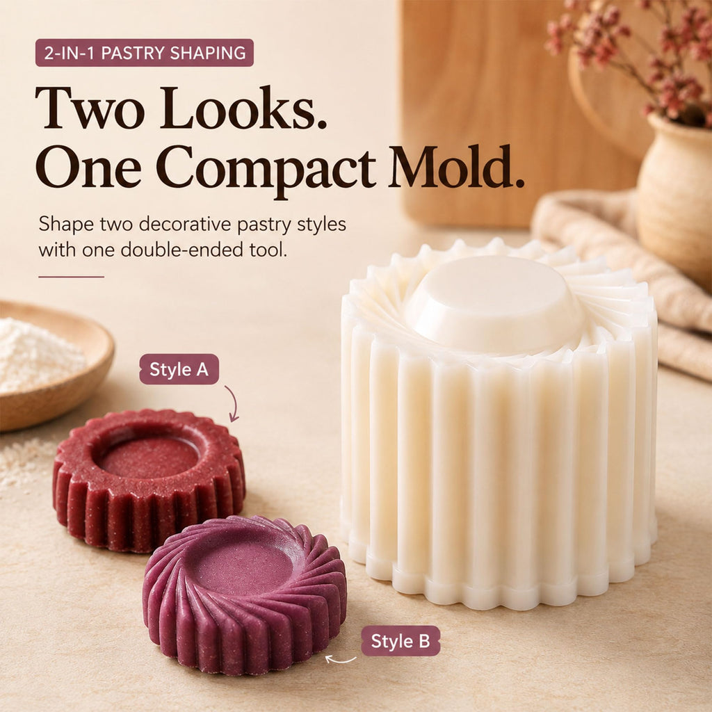 6-Piece Dual-Pattern Cookie & Mooncake Press Set