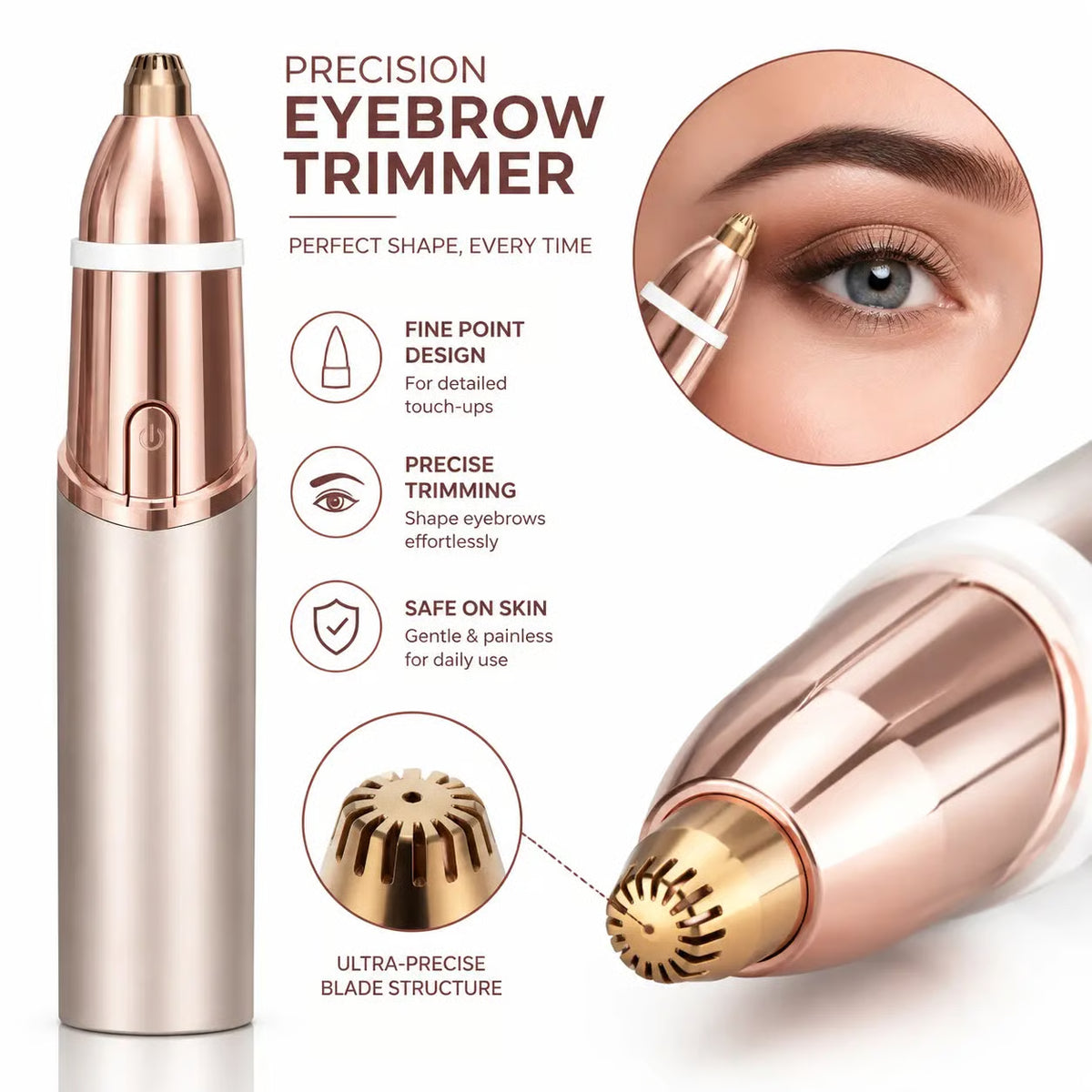 2-in-1 Rechargeable Eyebrow & Facial Hair Trimmer