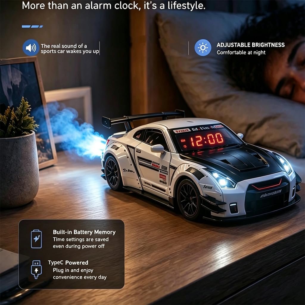 Hypercar Digital Alarm Clock