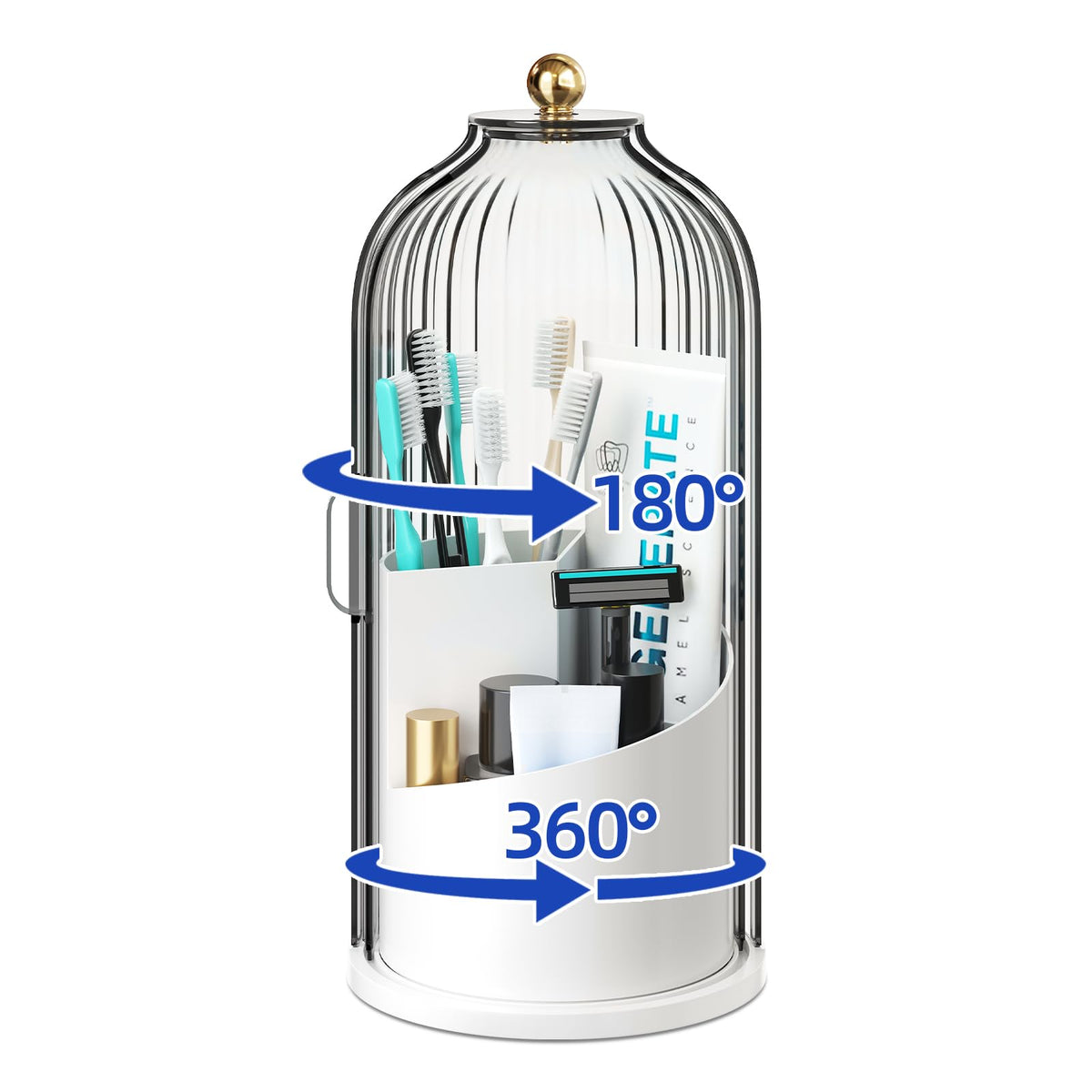 360° Rotating Toothbrush & Vanity Organizer