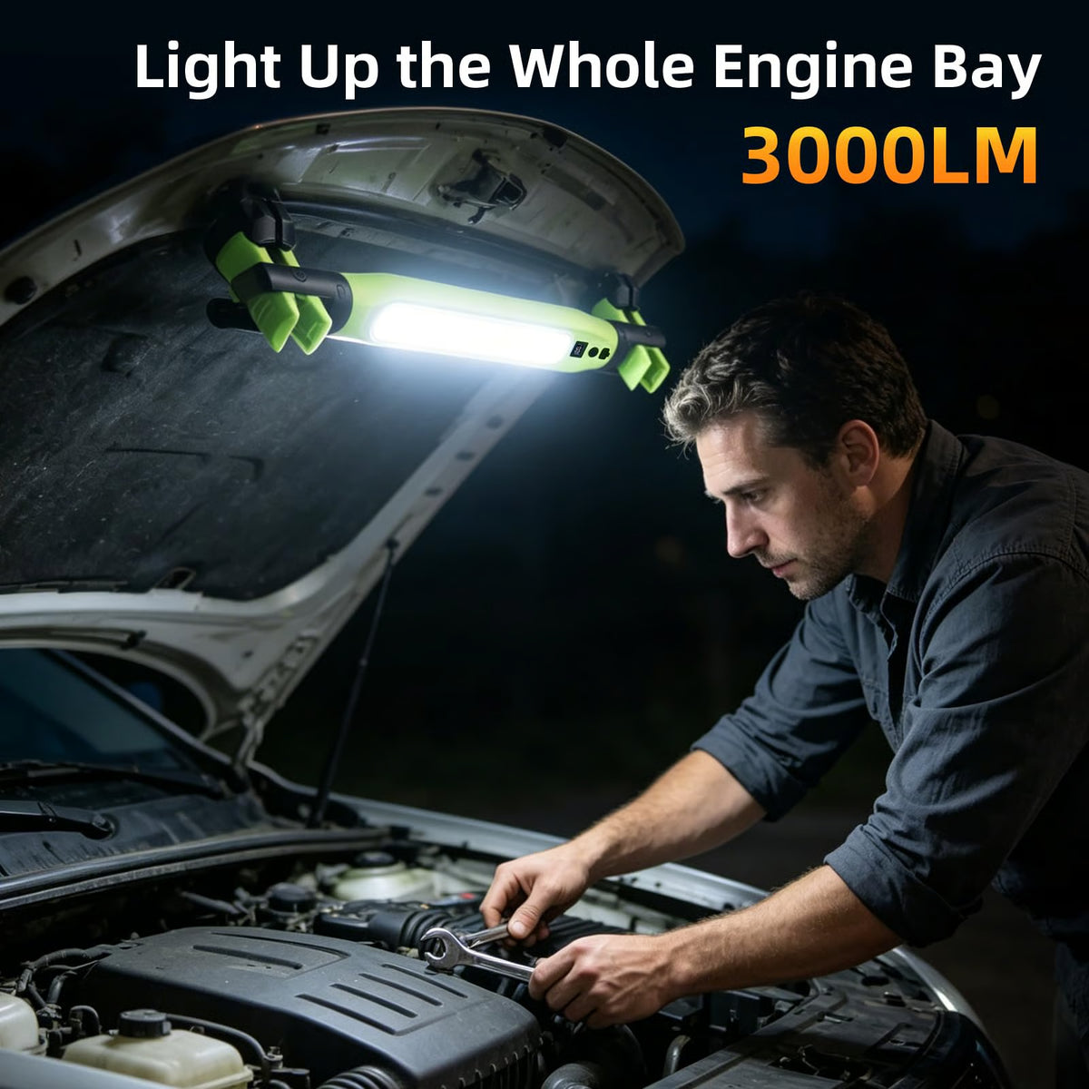 3000LM Magnetic Under-Hood COB Work Light