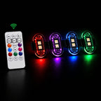 8-Color Wireless RGB Vehicle Interior Light Kit（8PCS）