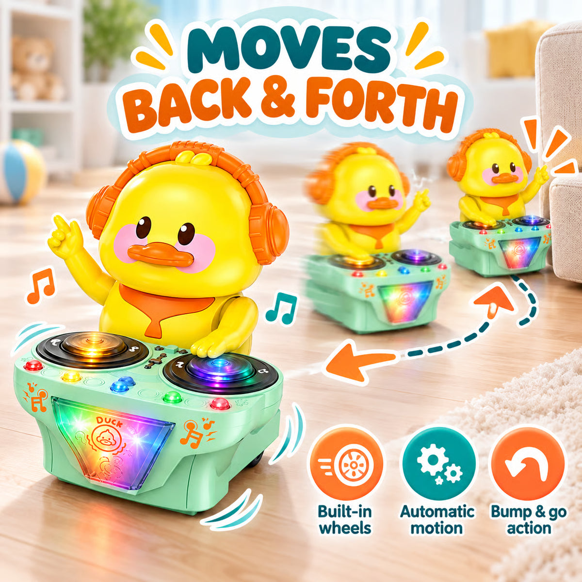 Musical DJ Toy for Toddlers – Duck or Pig Design