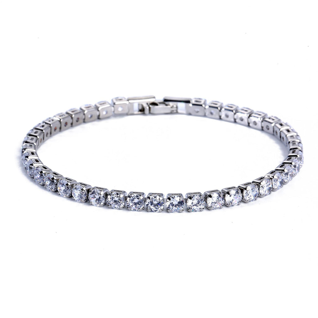 Iced Out Tennis Bracelet for Men – Round Cut CZ Hip Hop Jewelry