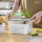 5-Piece Stackable Produce Storage Containers with Built-In Colanders