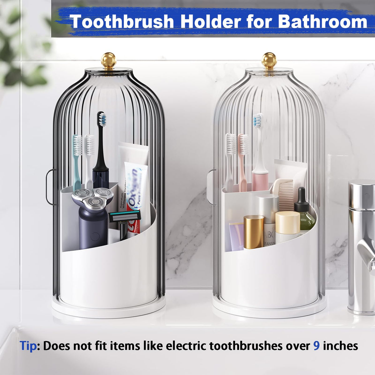 360° Rotating Toothbrush & Vanity Organizer