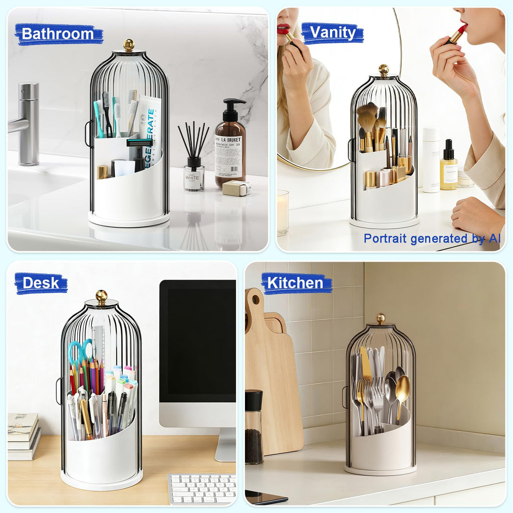 360° Rotating Toothbrush & Vanity Organizer
