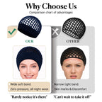 2-Pack Breathable Crochet Hair Nets for Sleeping with Ultra-Wide Soft Band