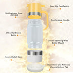 No-Drip Glass Honey & Syrup Dispenser with Stand