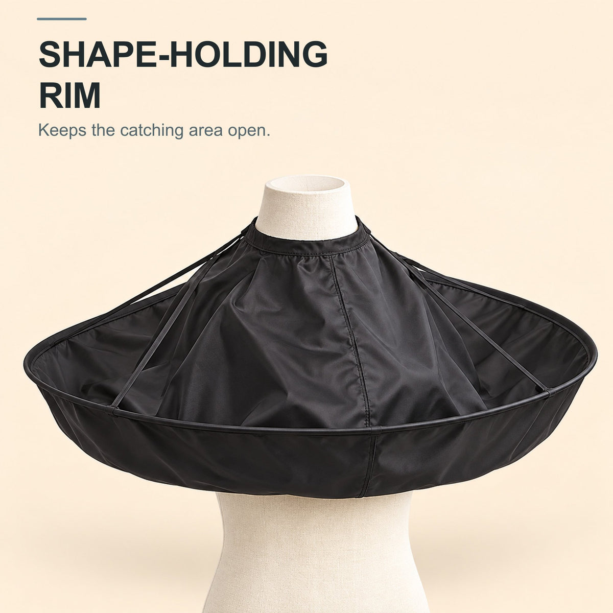 360° Hair Catcher Cape with Shape-Holding Rim