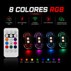 8-Color Wireless RGB Vehicle Interior Light Kit（8PCS）